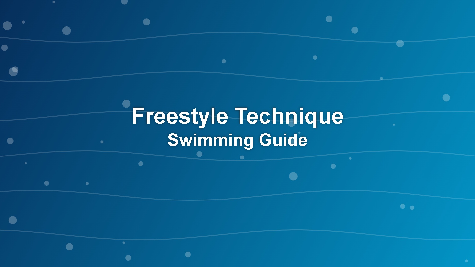 freestyle swimming technique